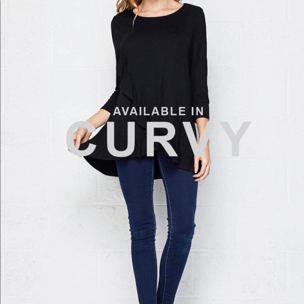 Black Ruffle Tunic - Picture 2 of 8